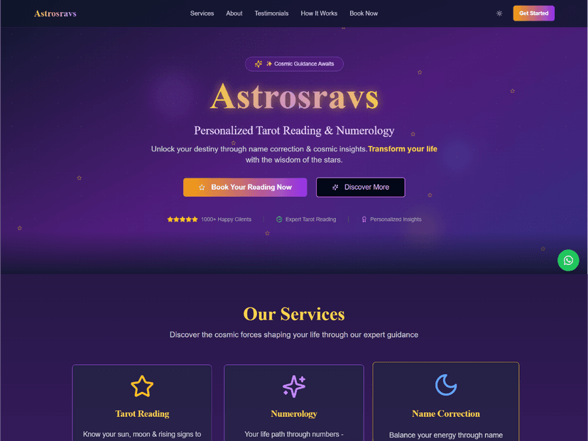 AstroSravs WebsiteVisit Site